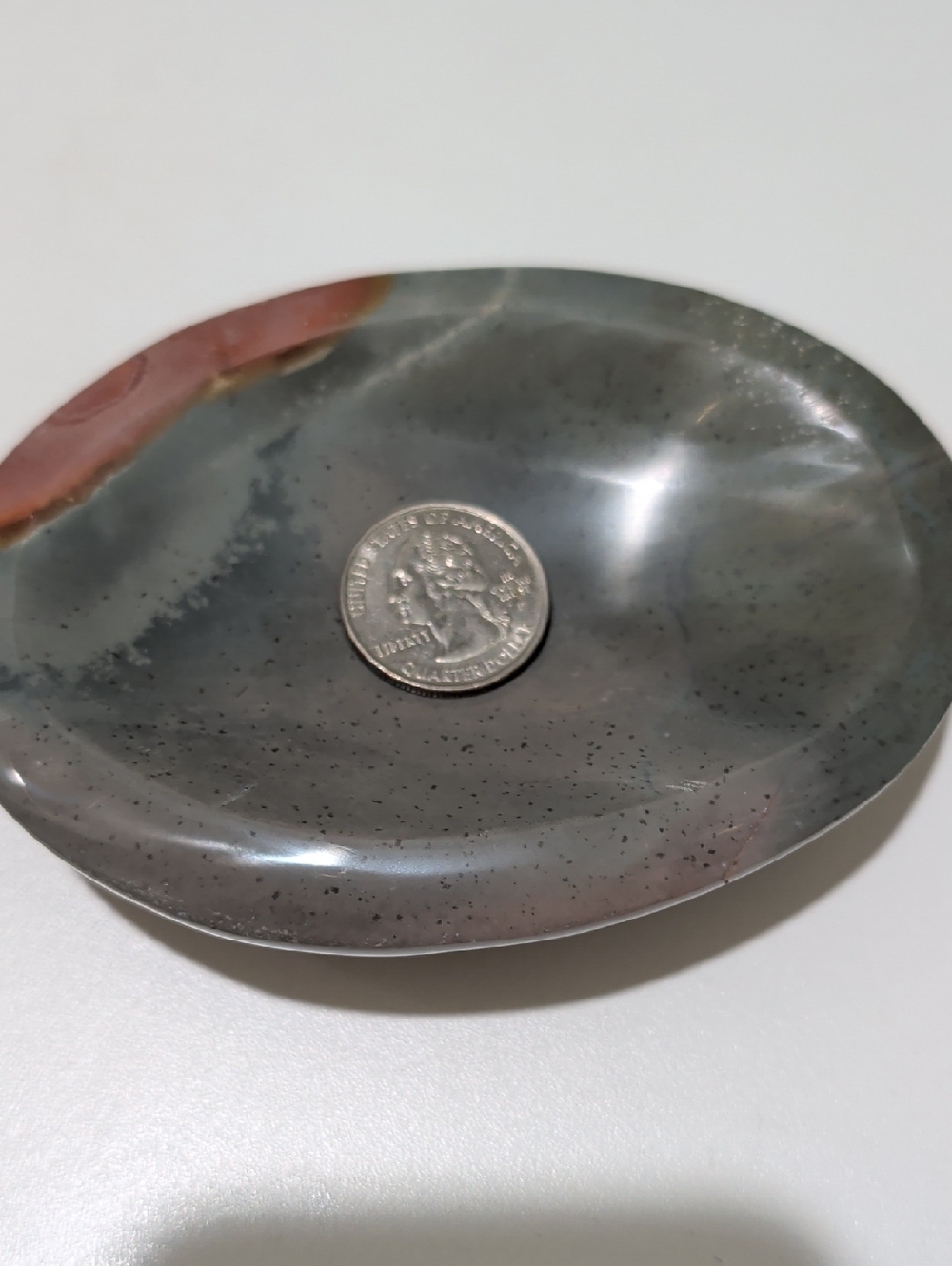 Polished Jasper Trinket Dish in Green